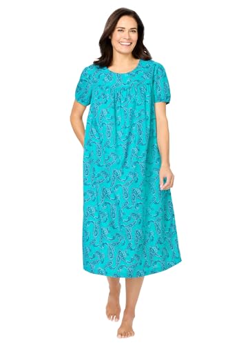 Only Necessities Plus Size Short Print Shirred Lounger - L,