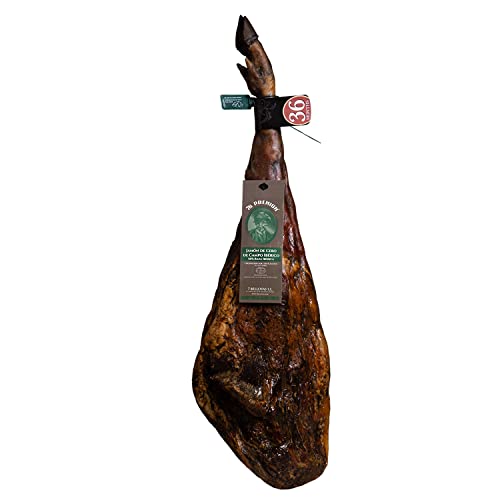 Jamón ibérico 7B PREMIUM 50% Raza Ibérica | Jamón de Cebo de Campo ibérico de Guijuelo | Jamón ibérico Pata Negra con 36 Meses de Curación Natural (Pieza entera con hueso +8,5Kg)
