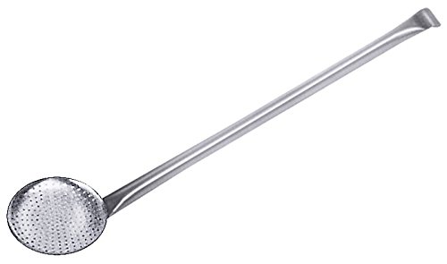 Cuchara de acero inoxidable 18/10, pulido brillante, forma plana, con mango fijado, calidad pesada/longitud del mango: 92 cm | ERK