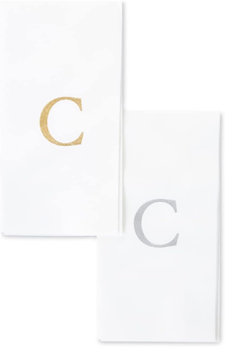 AH AMERICAN HOMESTEAD Lettered Disposable Hand Towels Monogrammed Paper Hand