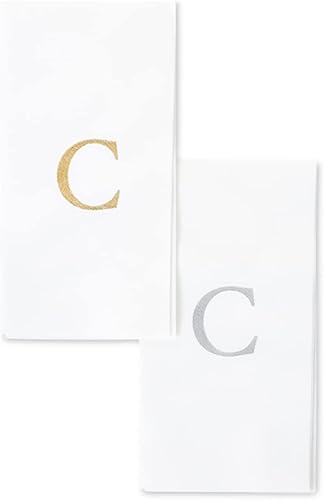 Vista 11 de AMERICAN HOMESTEAD - Toallas de mano desechables – Servilletas plateadas con monograma – Toallas de papel de baño similares al lino para invitados