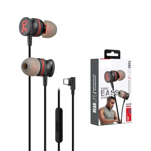 ElloGear Earphones Wired for iPhone, USB C Headphones Premium Quality Build, OEM Earbuds Stereo Headphones for Samsung (Wired Earphones kin)