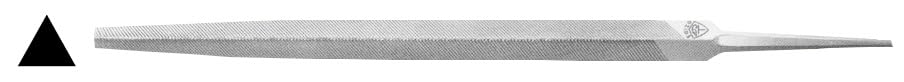 Lima triangular para mecánicos, fabricada en acero endurecido, ideal para afilar y dar forma a piezas metálicas y plásticas.
