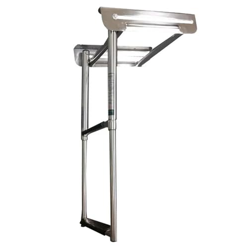 Escalera telescópica 2 peldaños acero inoxidable para piscina miniatura 4