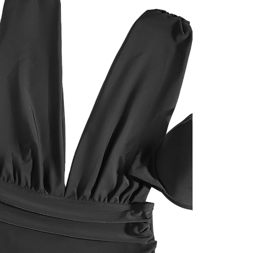 Women's High Waisted Bikini Sets Tummy Control Two Piece Swimsuits Push Up Swimwear Ruched Halter String Bathing Suit3