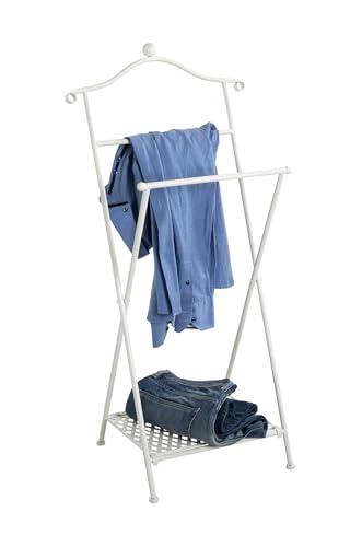 HAKU Möbel Herrendiener weiß gekälkt, Metall - Maße: B 46 cm x H 98 cm x T 35 cm, Style: Bohemian