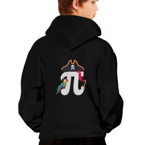 Retro Vintage Pirate Math Geek Funny Pi Day Hoodies for Teen Girls Boys Lightweight Kangaroo Pocket Sweatshirt2