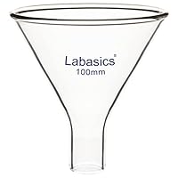 Labasics Glas Pulver Trichter, schwerer Wand Borosilikatglas kurzer Stiel Trichter mit 100 mm Spitzendurchmesser und 32 mm Stiel Durchmesser