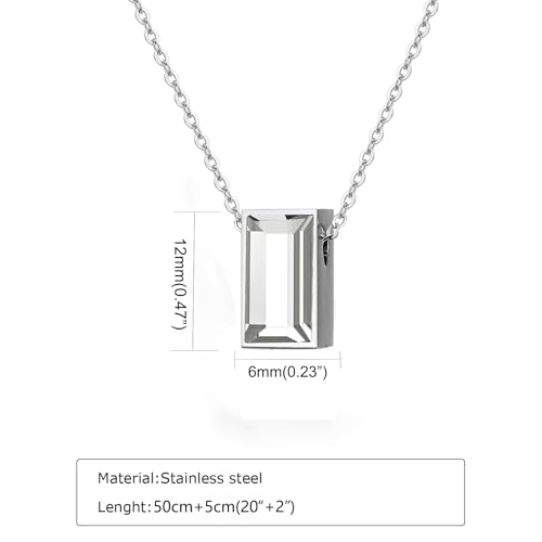 RIPFEVURN Cremation Jewelry Tiny Glass Cube Urn Necklaces for Ashes for Women Men Stainless Steel Small Urn Locket for Human Ashes Holder Memorial Keepsake Pendant2