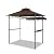 CHARMELEON Double Tiered Grill Gazebo 8X 5, Outdoor BBQ Patio Canopy Tent with Stretchable Side Awning (Brown)