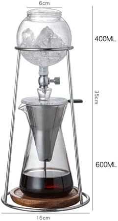 Cold Brew Drip Tower with Adjustable Water Flow,Adjustable Cold Brew Drip Tower - Glass Slow Drip Coffee Maker for Iced Coffee - Portable Drip Coffee Maker Perfect for Coffee Lovers & Home B