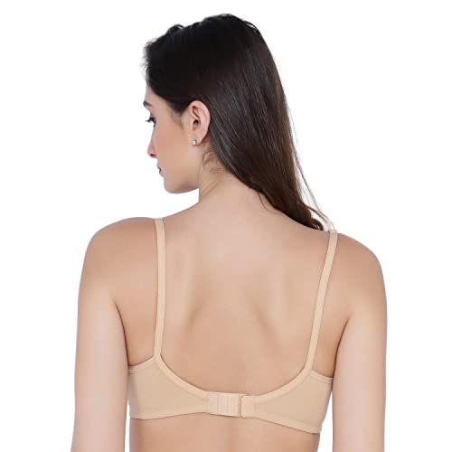Image of Laavian Women's Wirefree Non Padded Plunge Neck Bra with Elasticated Support Band and Adjustable Shoulder Straps