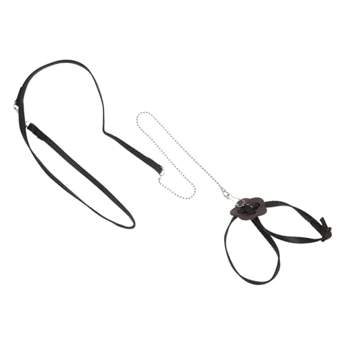 Toddmomy Adjustable Pet Turtle Leash Black Faux Traction Rope for Reptiles Hamsters and Lizards S for Training and Outdoor Walks