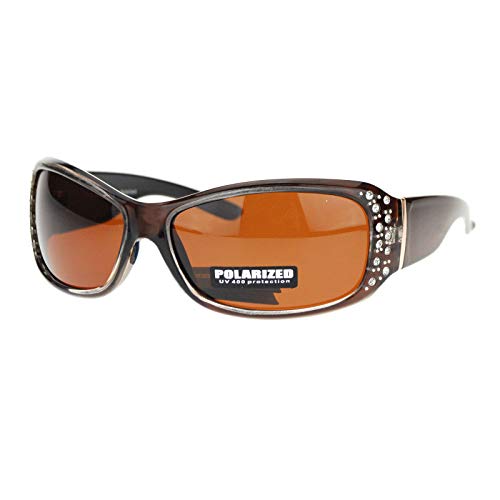 Anti Glare Polarized Womens Rhinestone Oval Rectangular, Tortoise, Size One Size