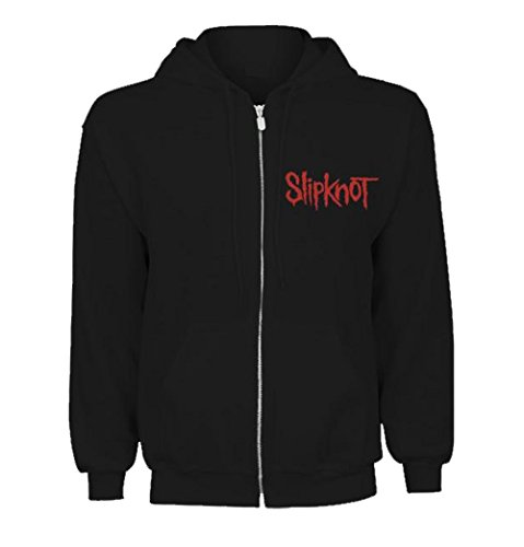 Ripleys Clothing Men's Official Slipknot Hoodie Skull Teeth Zip Logo Medium Black