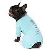 KYEESE UV Protection Dog Shirt, UPF 50+ Cooling Summer Jumpsuit for Small Dogs, Breathable Reflective Shedding Control Dog Sun Shirts, Quick-Dry Dogs Onesie Pet Clothes, Blue, L