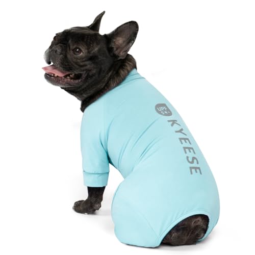 KYEESE UV Protection Dog Shirt, UPF 50+ Cooling Summer Jumpsuit for Small Dogs, Breathable Reflective Shedding Control Dog Sun Shirts, Quick-Dry Dogs Onesie Pet Clothes, Blue, M