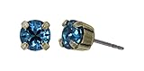  Konplott: Ohrstecker Black Jack blue indicolite, runde Kristallohrstecker in Krappenfassung in blau, für Damen/Frauen