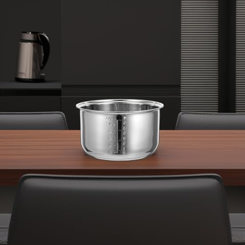 Amosfun Universeller Edelstahl-Reiskocher-Innentopf Ersatz, 4L, FüR Verschiedene Marken, Zum Kochen, Brei-Kochen, Leicht Zu Reinigen