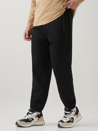 Image of Bewakoof Men's Solid Oversized Fit Cotton Joggers