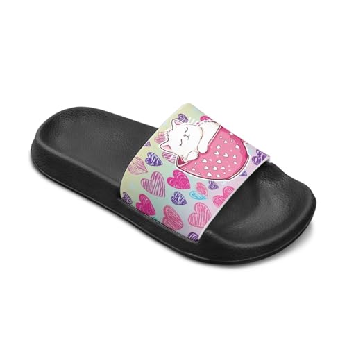 Jeiento Kids Cat Slide Sandals Comfort Sport Slippers Lightweight Non Slip Beach Sandals Children Shower Shoes2