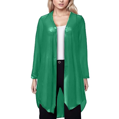 Long Cardigan Women Ladies Cardigan Solid Ultra Thin Transparent Mesh Three Quarter Sleeve Mid Length Scarf Coat Batwing Sleeve Women Spring Autumn Long Cardigan, Green, XXXXXL Long Cardigan Women Ladies Cardigan Solid Ultra Thin Transparent Mesh Three Quarter Sleeve Mid Length Scarf Coat Batwing Sleeve Women Spring Autumn Long Cardigan, Green, XXXXXL