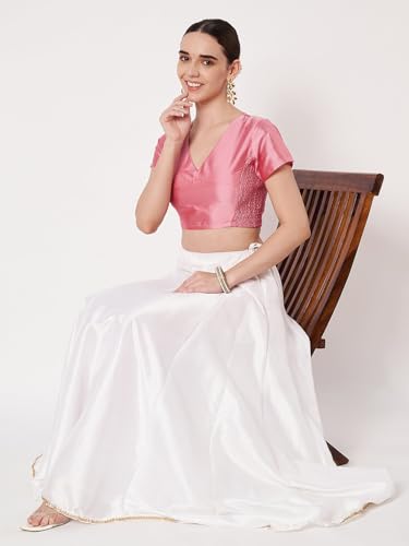 Image of studio rasa Women's Silk Blend Stretchable Blouse for Festive Wedding Party