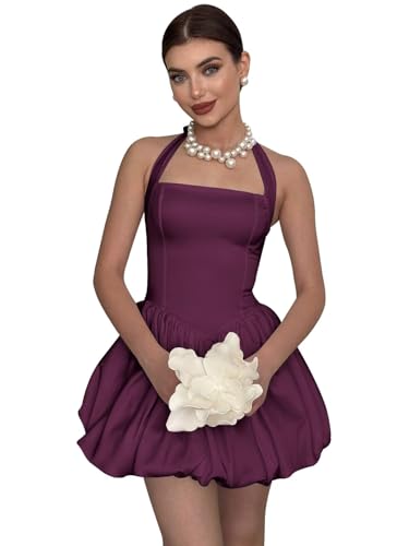 Short Satin Homecoming Dresses for Teens 2025 Halter Prom Cocktail Party Dress