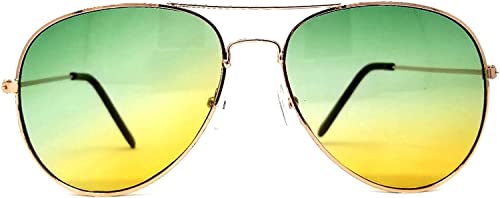 Image of OWL Classic Aviator Style Sunglasses Metal Frame Colored Lens UV 400 Unisex