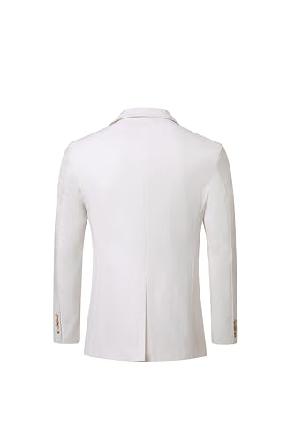WZIKAI Men's Casual Linen Blazer Slim Fit Two Button Lightweight Suit Jacket3