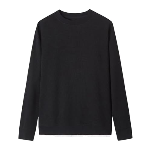 Men’S Casual Pullover Crew Neck Long Sleeve Knit Sweater Loose Oversized Tops Texture Basic Bottoming Clothes3