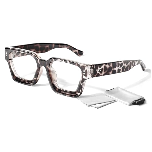 Image of Sunier Oversized Thick Square Fake Clear Lens Glasses Women Men 100% UV400