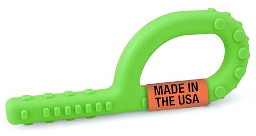 ARK Textured Grabber Sensory Chew, Sensory Toys for Kids and Adults, Chewy Fidget for Autism, ADHD, SPD, Anxiety, Medical-Grade Oral Motor Therapy Tools, XT, Firm, Lime Green