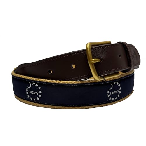 Image of Charleston Belt SC Palmetto Moon Genuine Leather State Flag Ribbon Belt