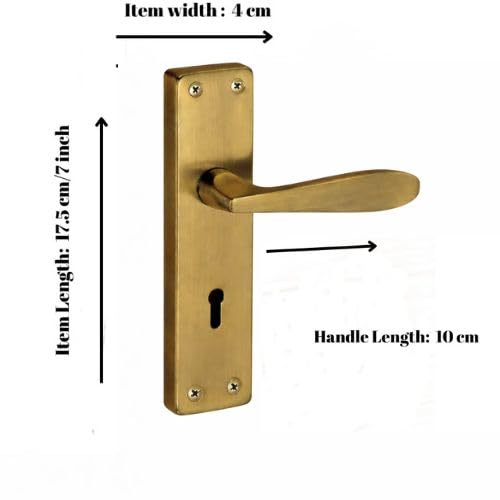Image of SARDAR IM-04 Iron Handle Set 7 Inch|2 Keys | 6 Lever Single Turn Lock Set| Handle Set for Door, Bathroom, Bedroom, Living Room| (Antique)