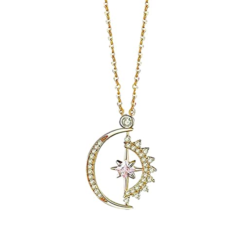 Collar To My Badass Squad - Siempre Tenemos la Espalda del Otro, Plata de Ley S925 chapada Oro 14 Quilates, Collar Giratorio de Sol y Luna, Collar de Amistad, Regalo de joyería para Mujeres Cover