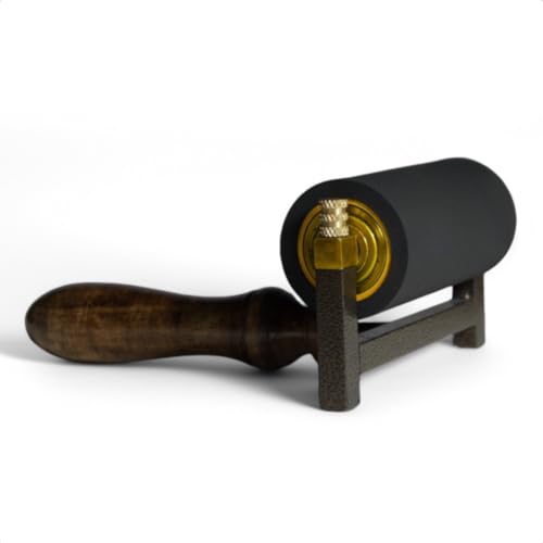 Leoball® Limited Edition Ultra-Soft Nitrile Rubber Block Printing Brayer, Deluxe Luxury 30-35 Shore A Rubber Roller, with Internal Bearing tech, 4 inch