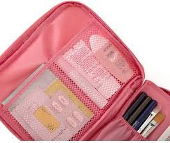 Image of Styleys Nylon & Polyester Toiletry Bag (Peach S1028)