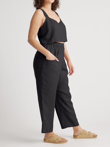 Women's Tapered Ankle Pants, Relaxed Beach Cropped Trousers with Pockets, Fit for Casual Wear4