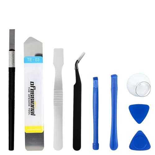 Phone Repair Tool Kit, Spudger Pry Tool Kit 10 Pieces Metal Opening Tools, Ultra-Thin Prying & Open Tools for Phone, Laptop, iPad, Cell Phone, MacBook, Tablet, Computer, Electronics Repair