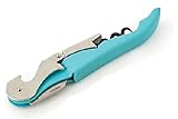 NEW Soft Touch Corkscrew Wine Bottle Key Opener Pink Orange Sky Blue Lime Green (Sky Blue)