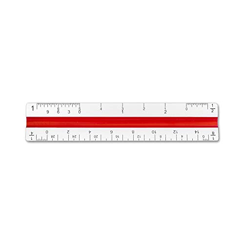 Image of Alumicolor Aluminum Architect Color-Coded Solid Drafting Scale, 4IN, Silver
