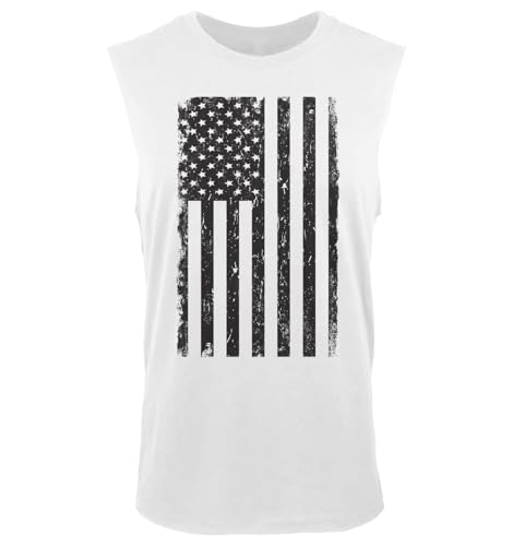 Distressed Black USA Flag - United States Men's Sleeveless Shirt