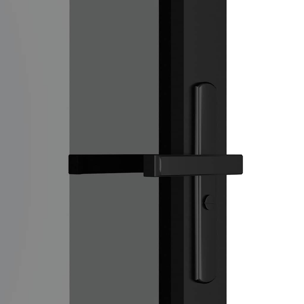 vidaXL Puerta Interior Corredera Entrada Corrediza Deslizante Cuarto de Baño Sala de Estar Salón Habitación Vidrio ESG y Aluminio Negro