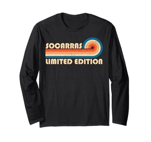 SOCARRAS Surname Retro Vintage 80s 90s Birthday Reunion Manga Larga