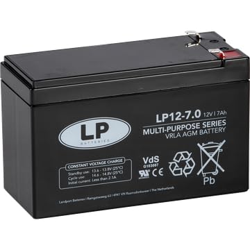 Landport VRLA Standby AGM Battery 12Volt 7Ah- Suitable for Multipurpose Applications Reliable & Maintenance-Free - LP12-7 T1-LPU