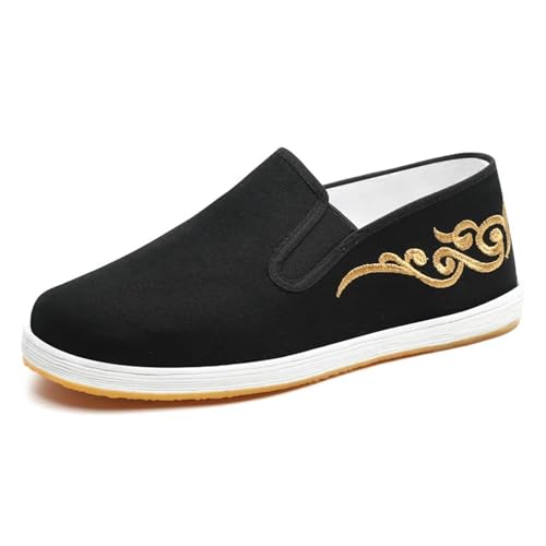 Scarpe Tradizionali in Stoffa della Vecchia Pechino, Scarpe Casual da Uomo in Stile Cinese Antiscivolo e Traspiranti, Scarpe da Kung Fu(42 EU)