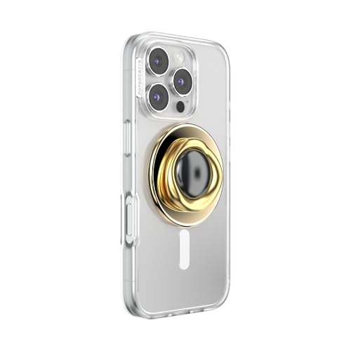 Image of PopSockets Phone Grip for MagSafe, Magnetic Holder, Phone Stand, Crystal - Eye of the Beholder Gold