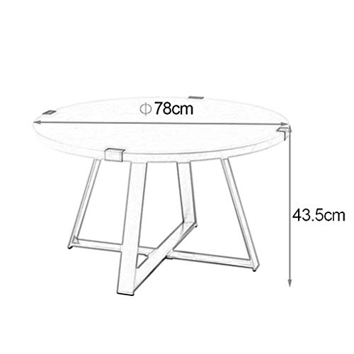 Table basse ronde bois vintage meuble salon industriel rustique pour décoration maison