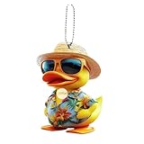 Accesorio llamativo para el automóvil: esta decoración de coche de colores brillantes resalta un pequeño pato amarillo con gafas de, añadiendo sin esfuerzo encanto y singularidad a la decoración interior de tu vehículo.